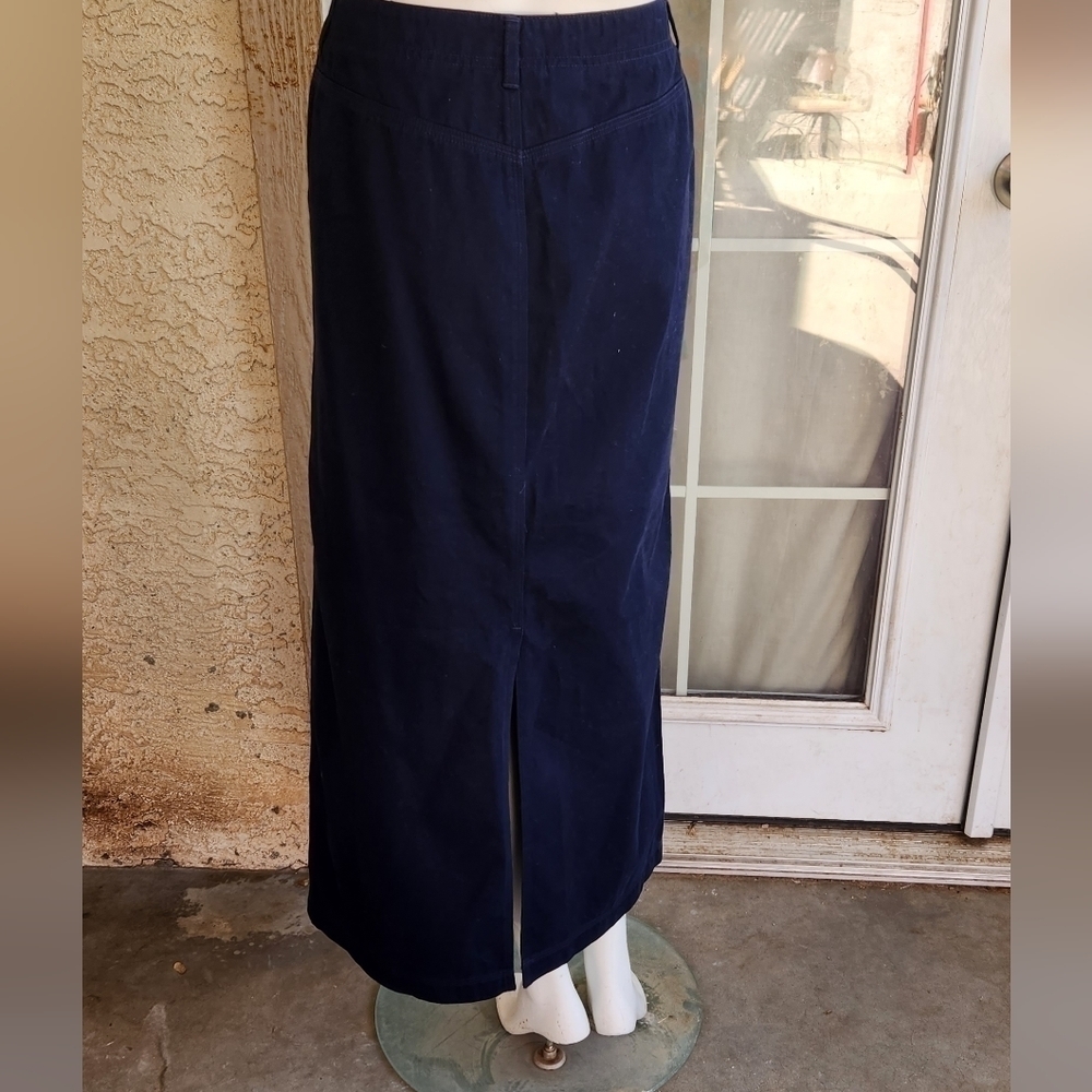 Vintage Ralph Lauren Navy Maxi Pencil Skirt - Picture 2 of 3